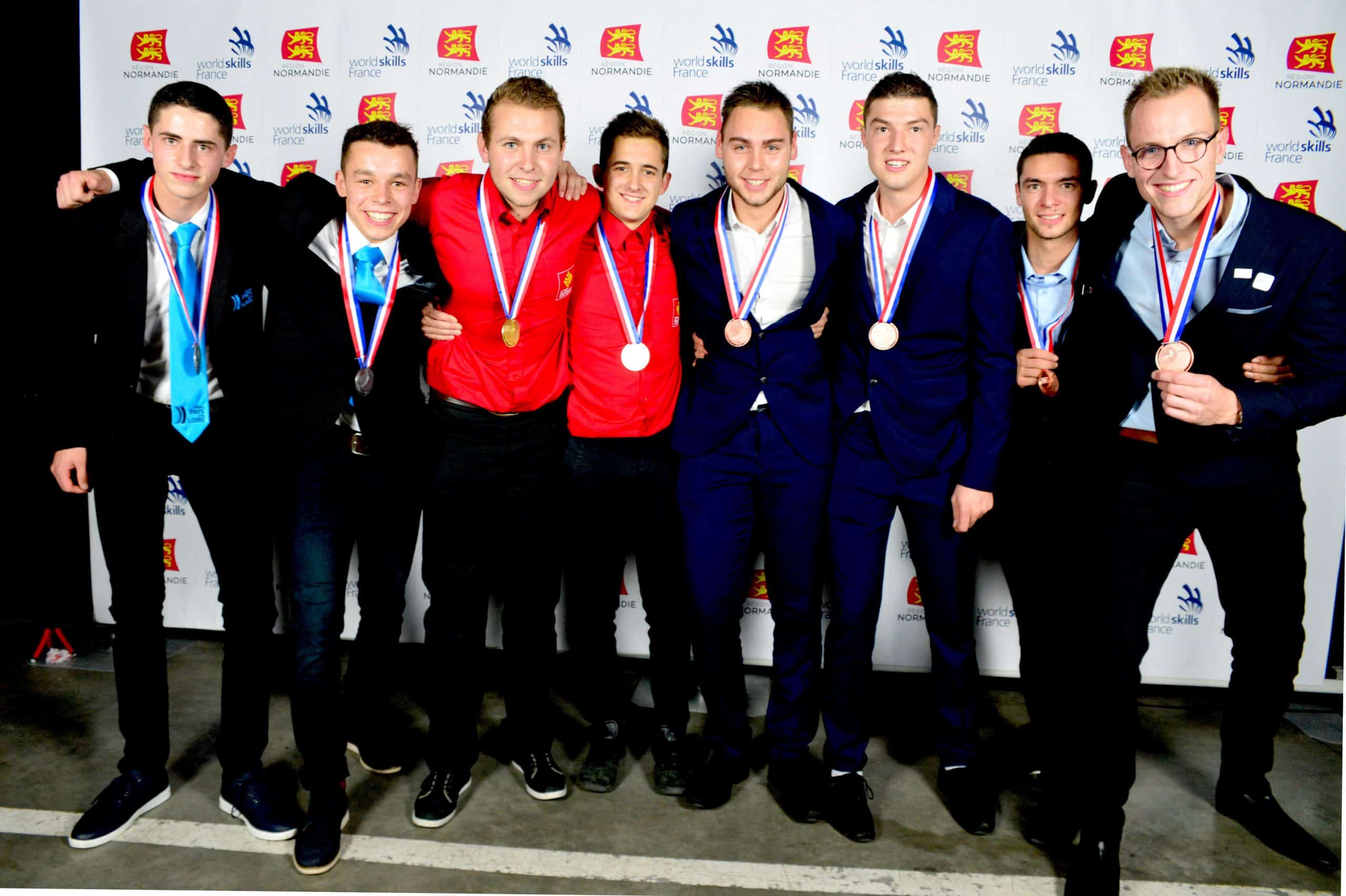 Les médaillés lors des Finales Nationales de Caen (Source : Worldskills France)