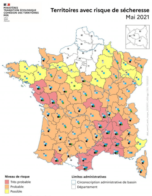carte sécheresse mai 2021