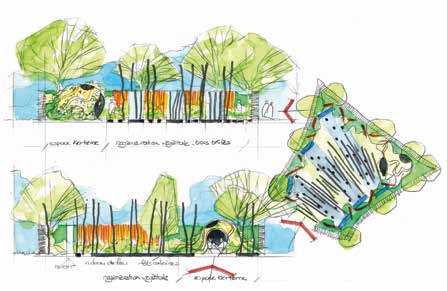 Croquis du jardin "Terre de Feu", Festival des jardins de Chaumont-sur-Loire 2023