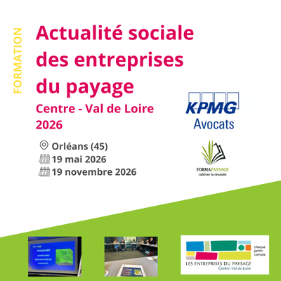 Illustration Formation actualités sociales des entreprises du paysage en région Centre - Val de Loire - 2026